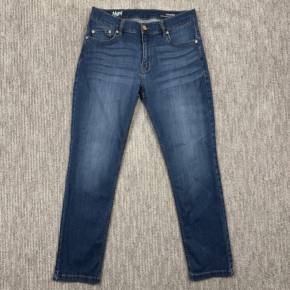 Mugsy Men's Size 32x30‎ Hamms Denim Jeans Straight Leg Blue Stretch FLX3NBHM